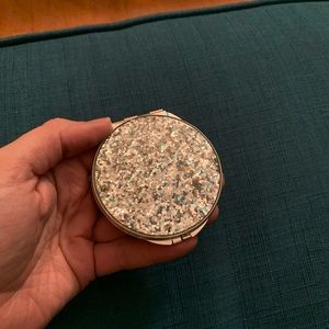 Kate Spade Silver Sparkle Compact Mirror
